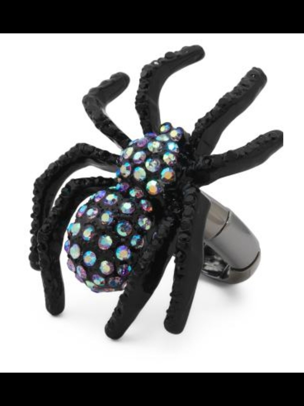 Betsey Johnson Black and Purple Gem Spider Ring NWT